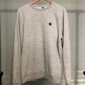 grey embroidered sweater